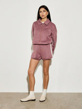 AiiRZ Bubble Zip Through Side Strip Bomber Jacket And Mini Runner Short Set